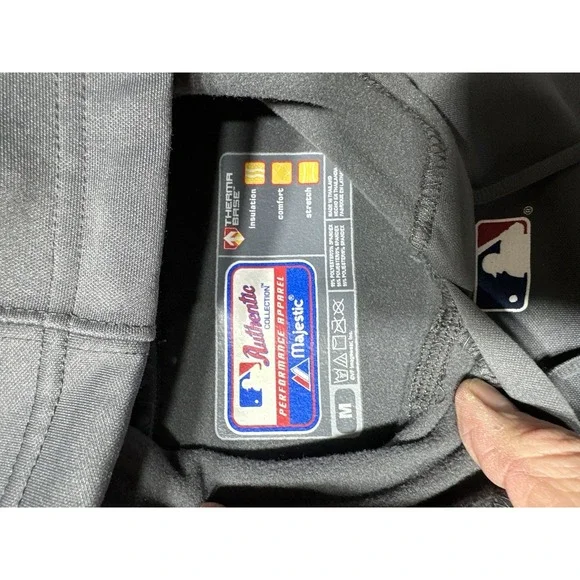 VTG Boston Red Sox Majestic Hoodie Therma Base Sweatshirt Men's Medium Grey - Picture 3 of 7